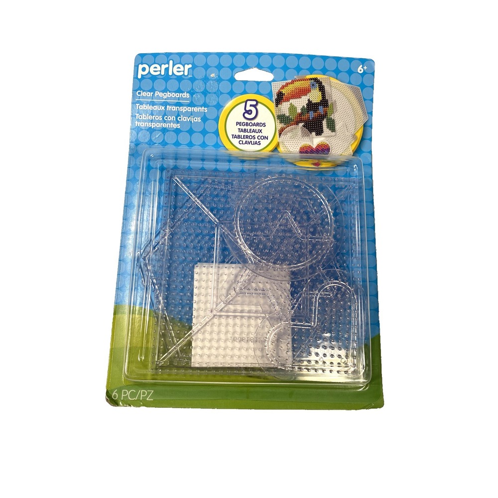 PERLER clear pegboards 5 count pack 5 pegboards 1 ironing paper heart star‎